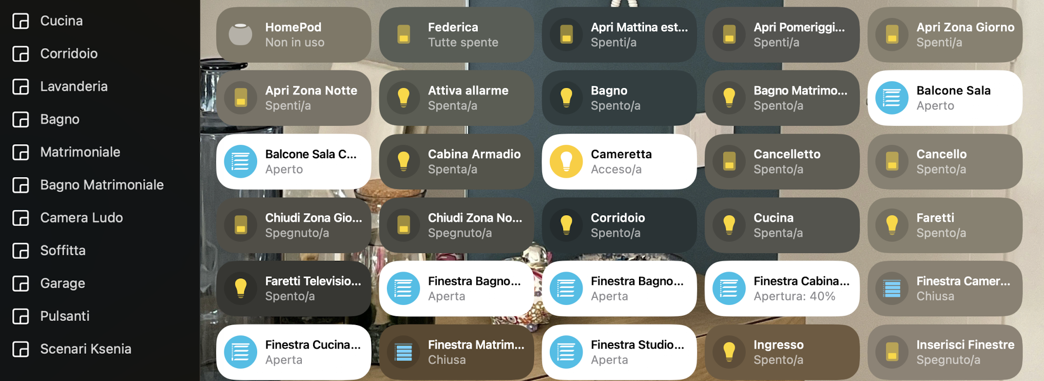 Lares4 devices in the Apple Home app