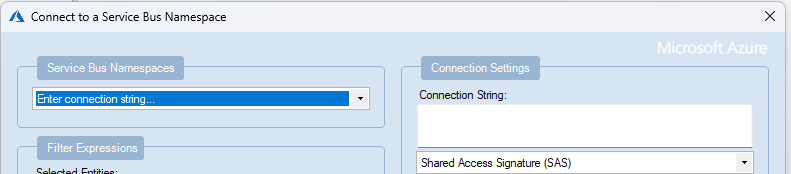 Service Bus connect dialog