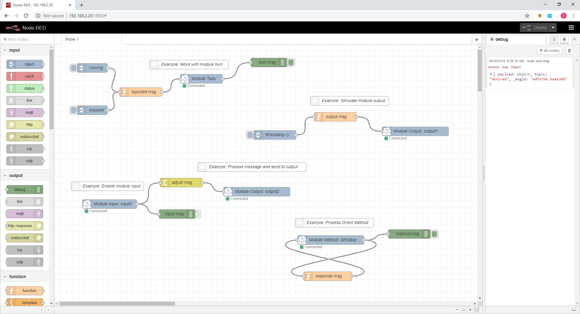 Combined module flow