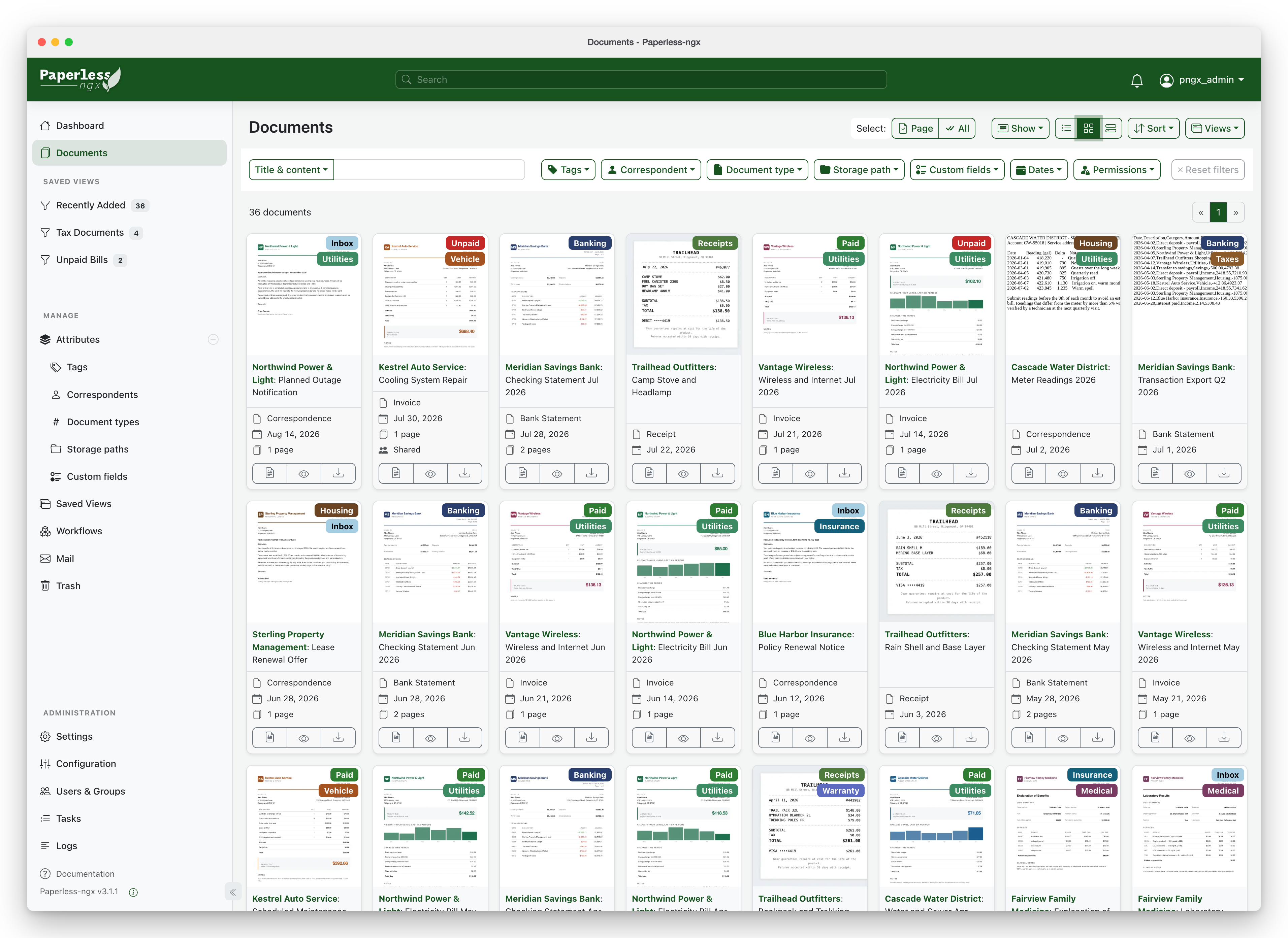 Paperless-ngx screenshot 1