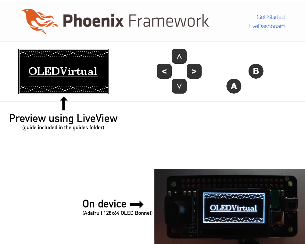 Demo: Showing the virtual LiveView powered version on the web interface and the real screen on the device