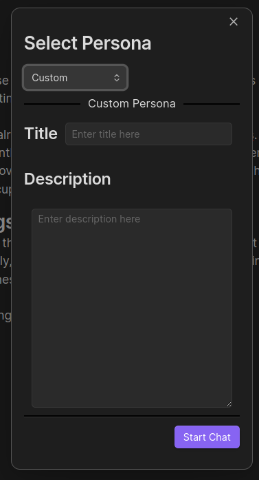 Define Custom Persona