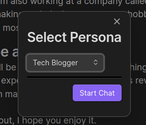 Selecting Text Blogger Persona