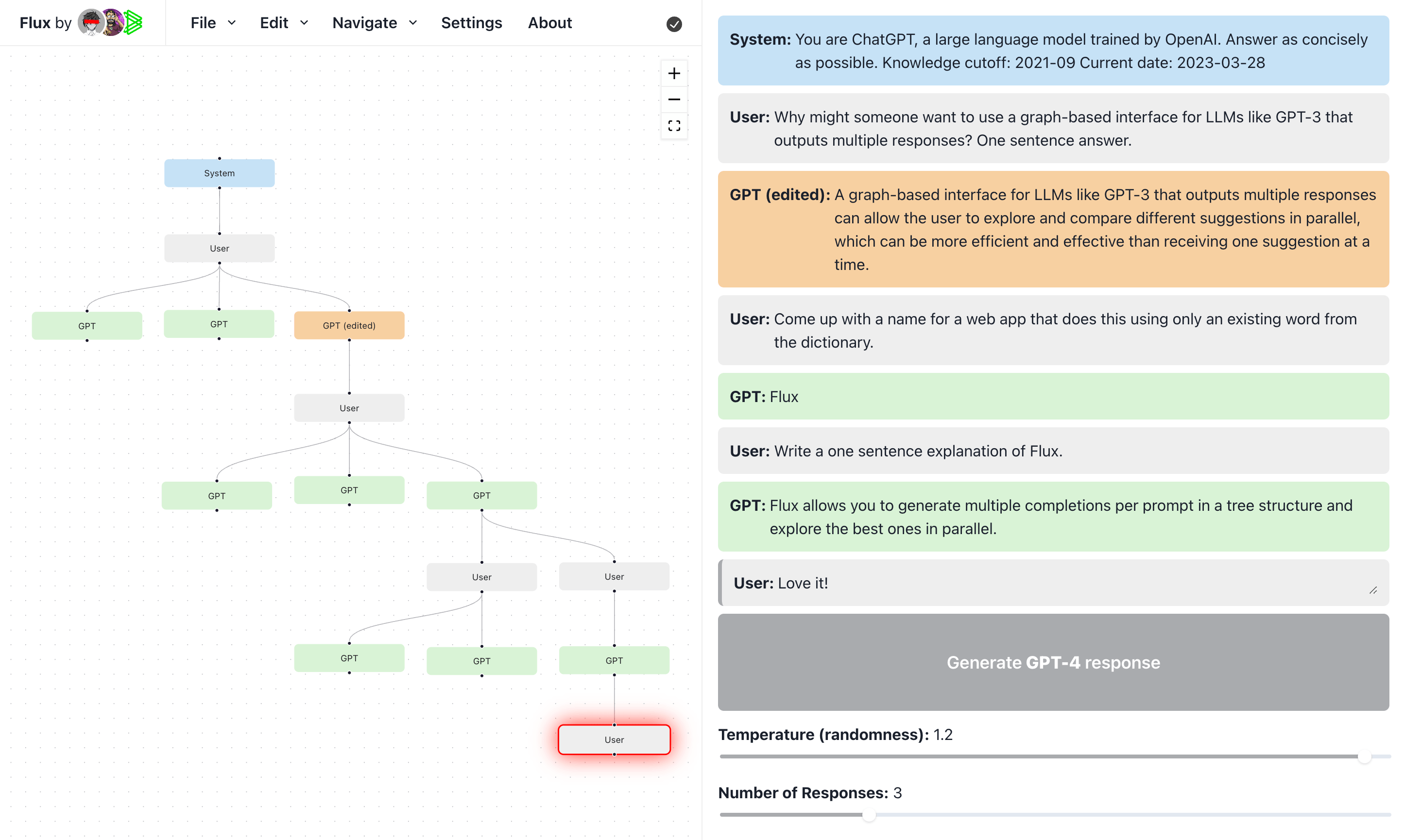 A screenshot of a Flux workspace.