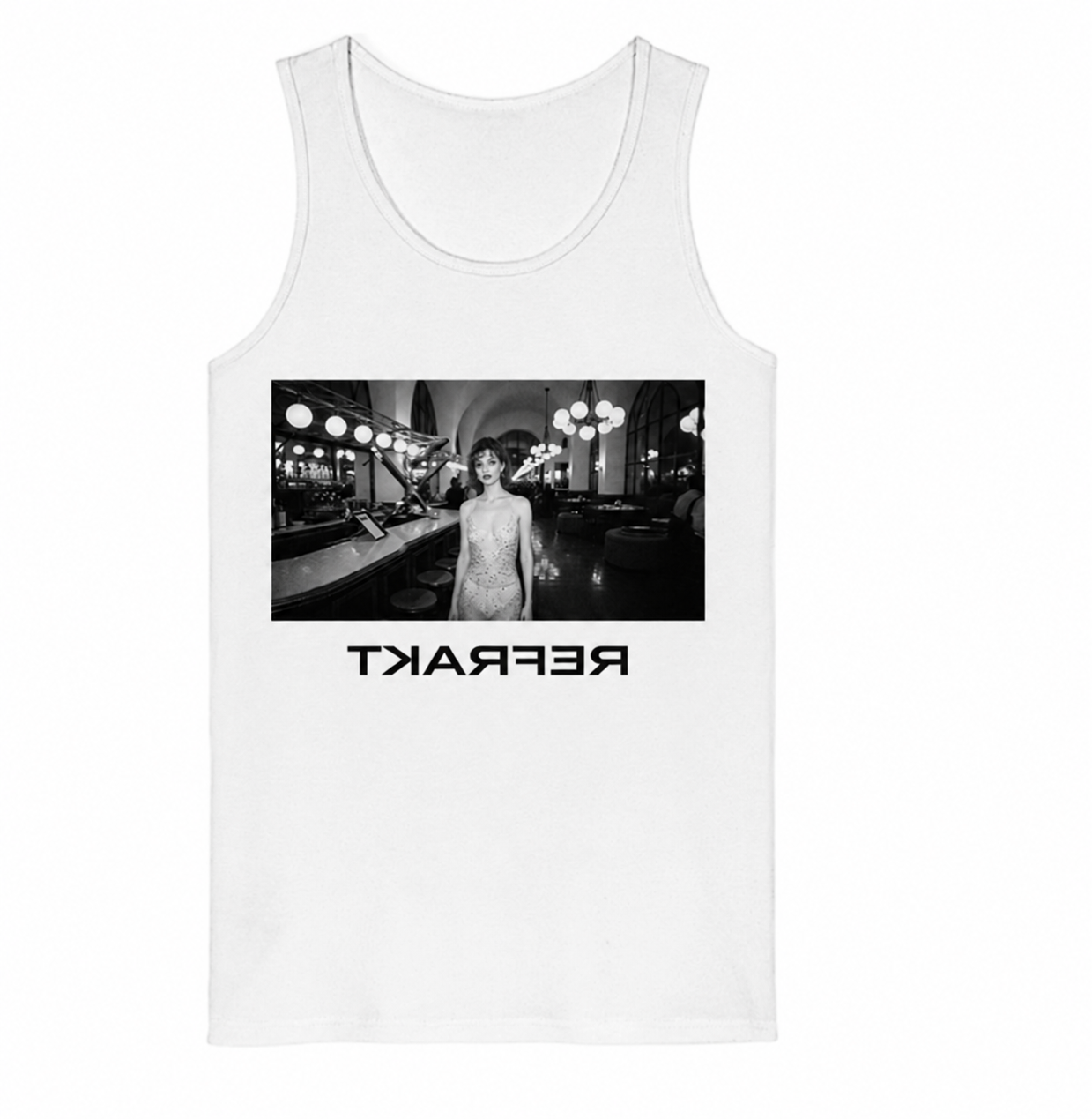 White dieselpunk REFRAKT tank top