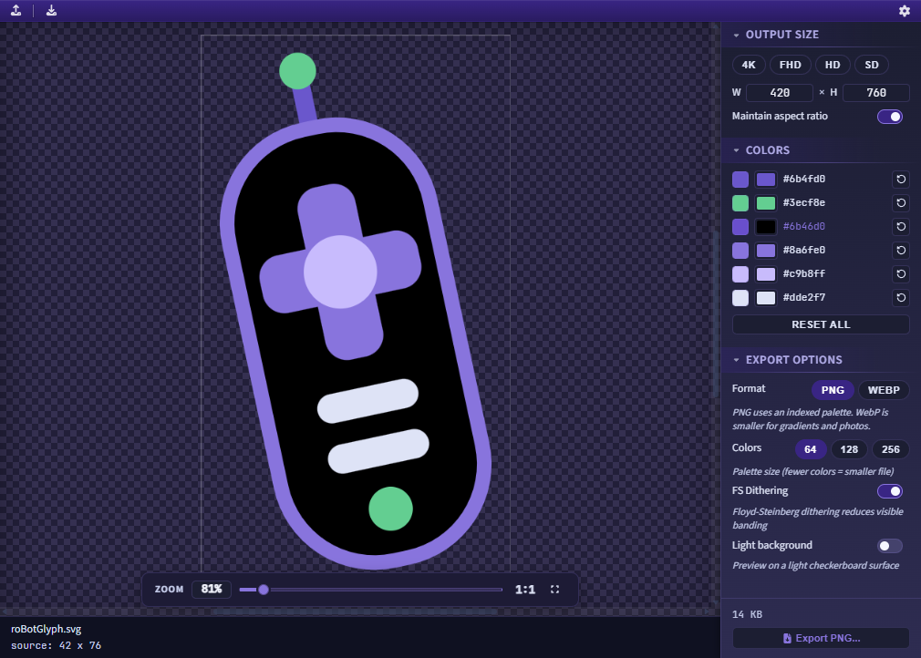 SVG converter with recoloring