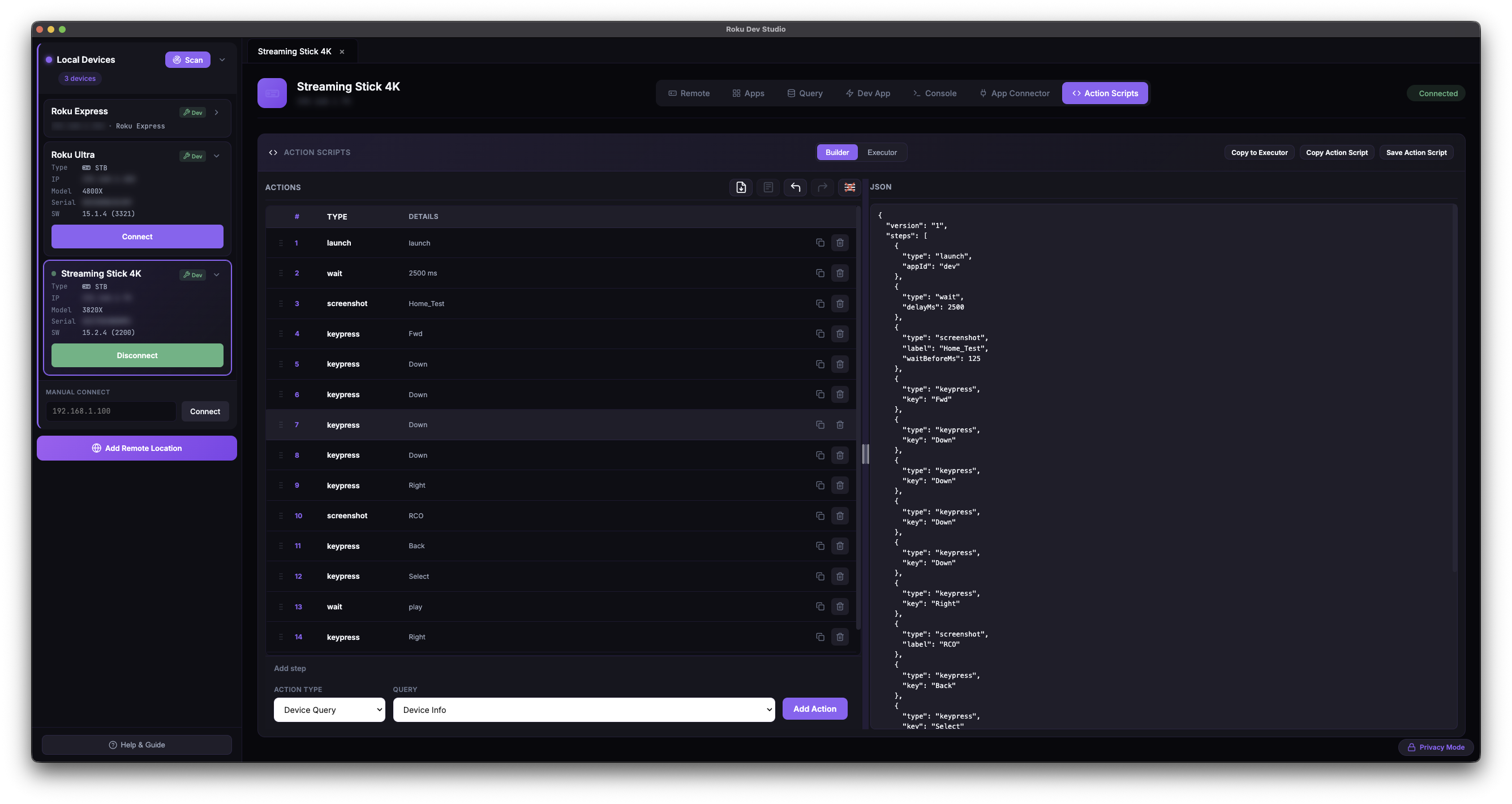 Action Scripts Builder