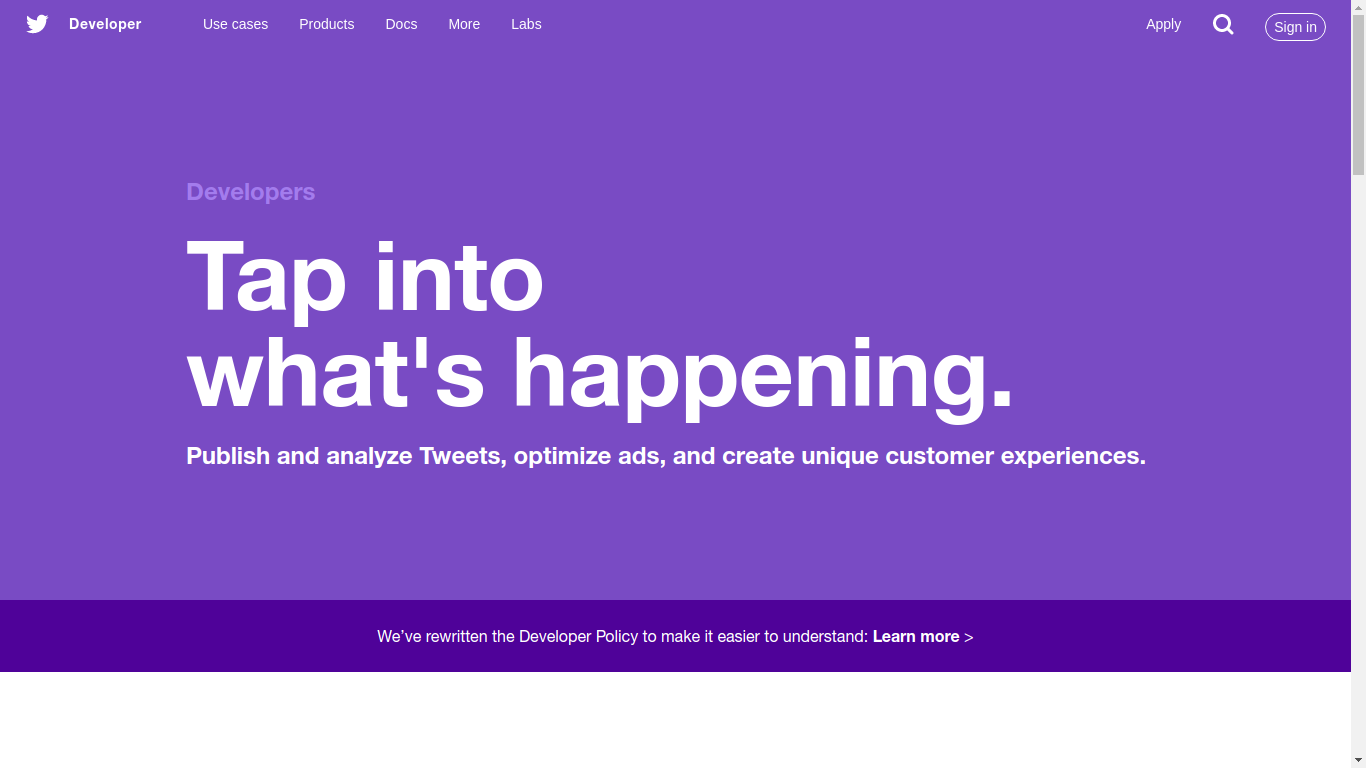 Lobi portal pengembang Twitter