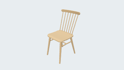 圆杆靠背木椅 CAD
