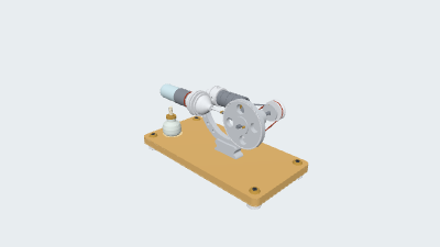 横置石英管斯特林展示机 CAD