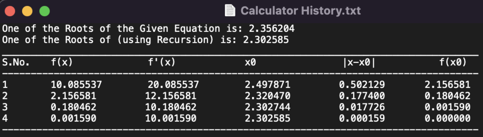 Calculator History