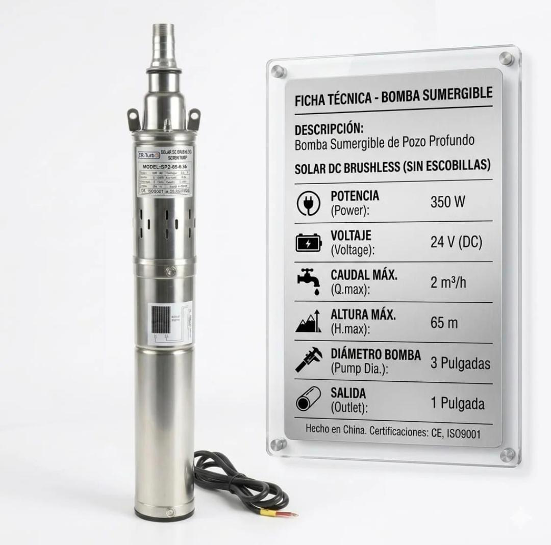 BOMBA / TURBINA SUMERGIBLE SOLAR CR-TURBO