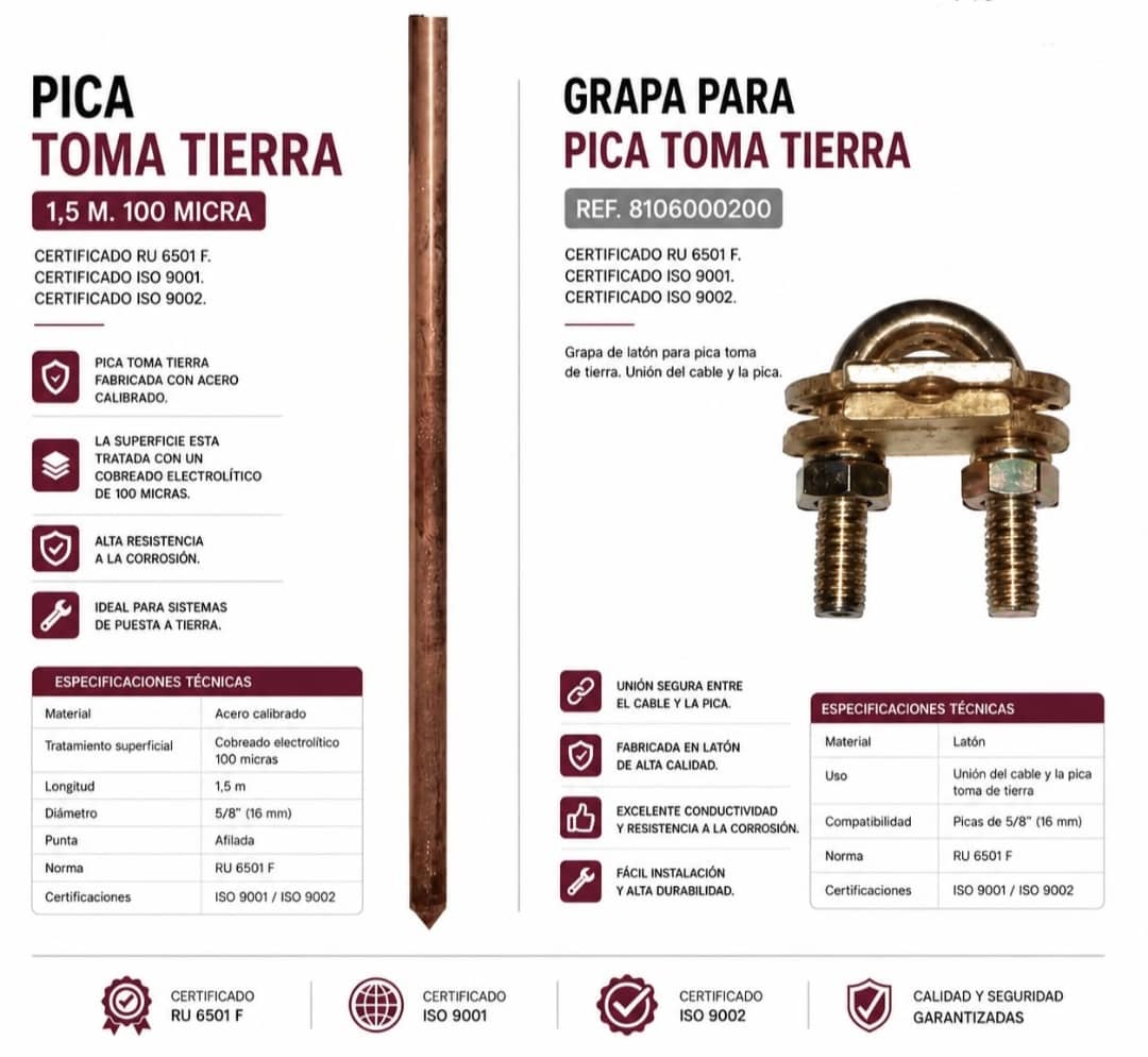 Picas de tierra con la grapa