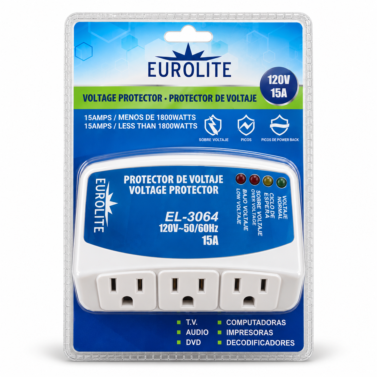 Protector de voltaje triple EUROLITE