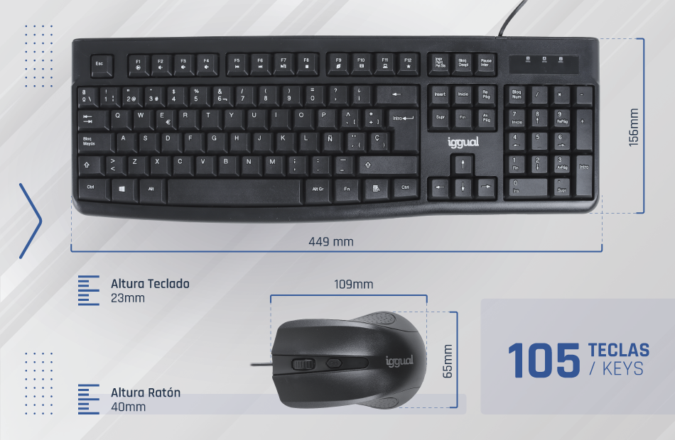 Combo teclado + mouse - Iggual