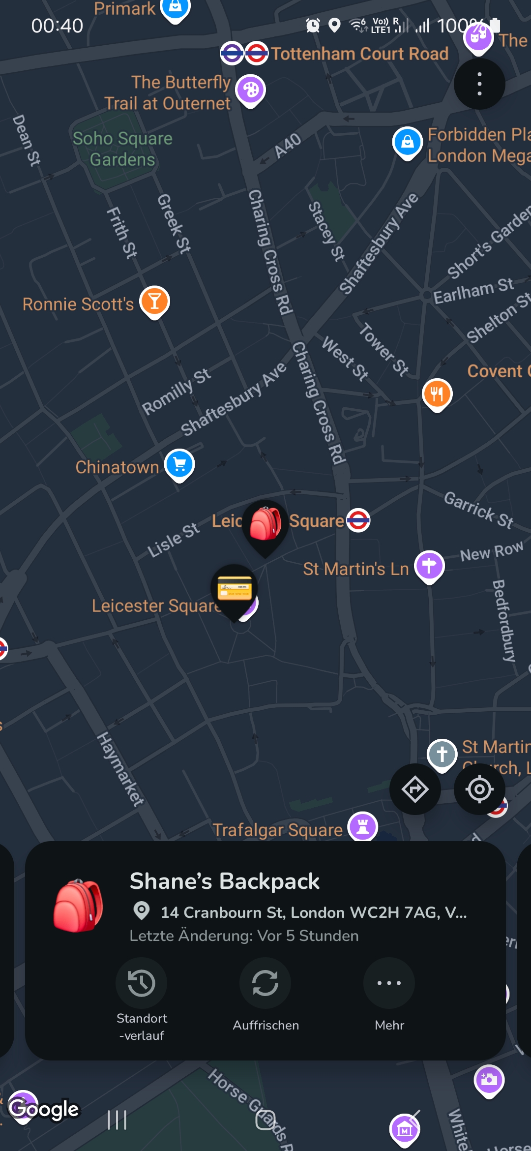 Demo of the app while using Dark Mode