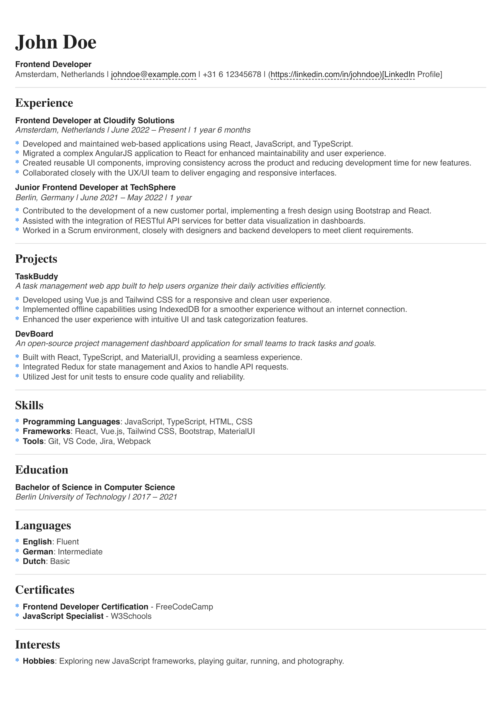 Resume Example