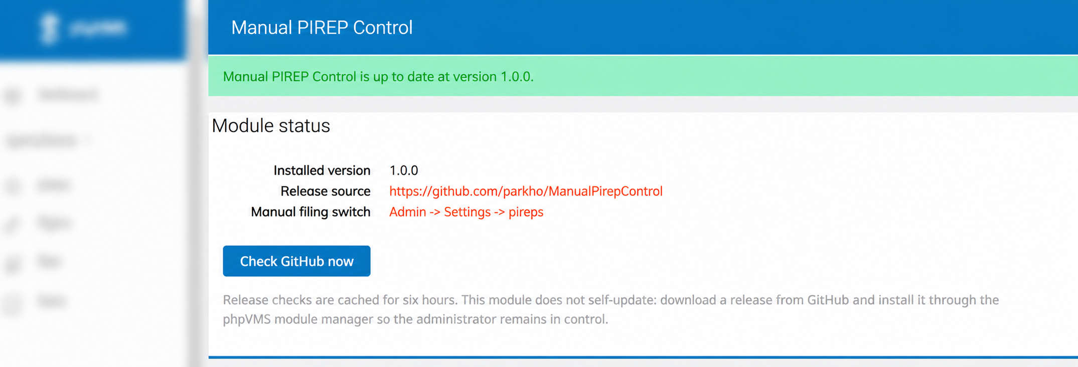 GitHub release update check