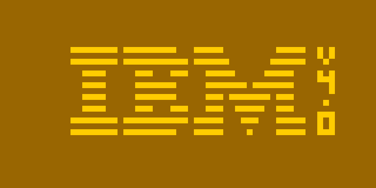 IBM logo, shown on the display