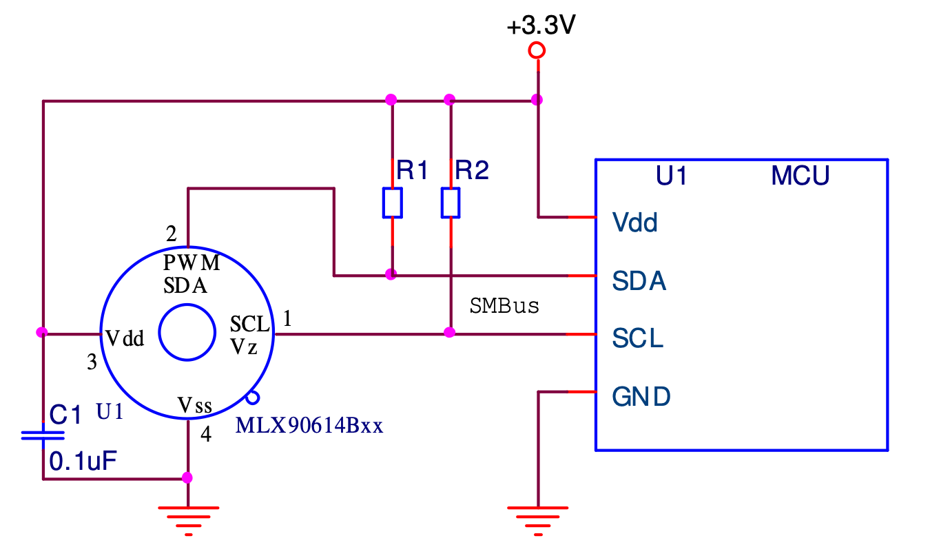 MLX90614 CONNECTION DIAGRAM