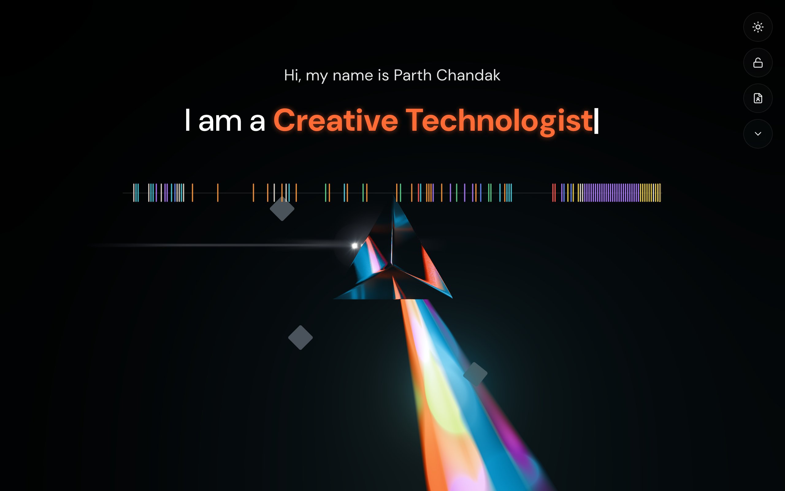 parthchandak.info: a 3D glass prism steered by a light beam