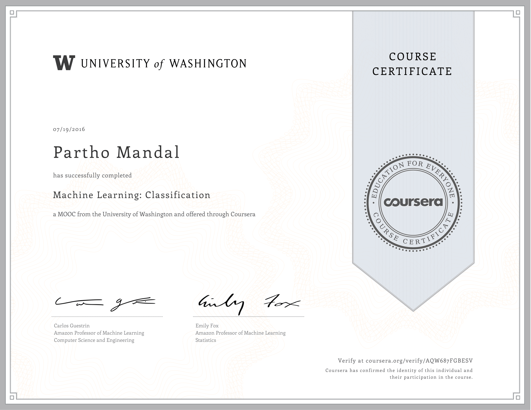 Certificate