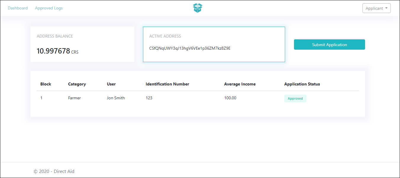 Applicant Dashboard