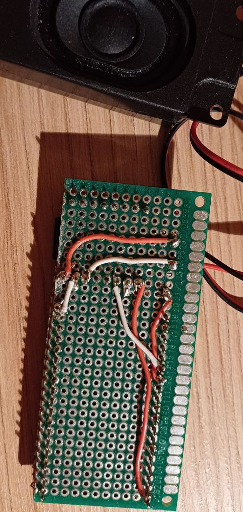 soldered board from bottom