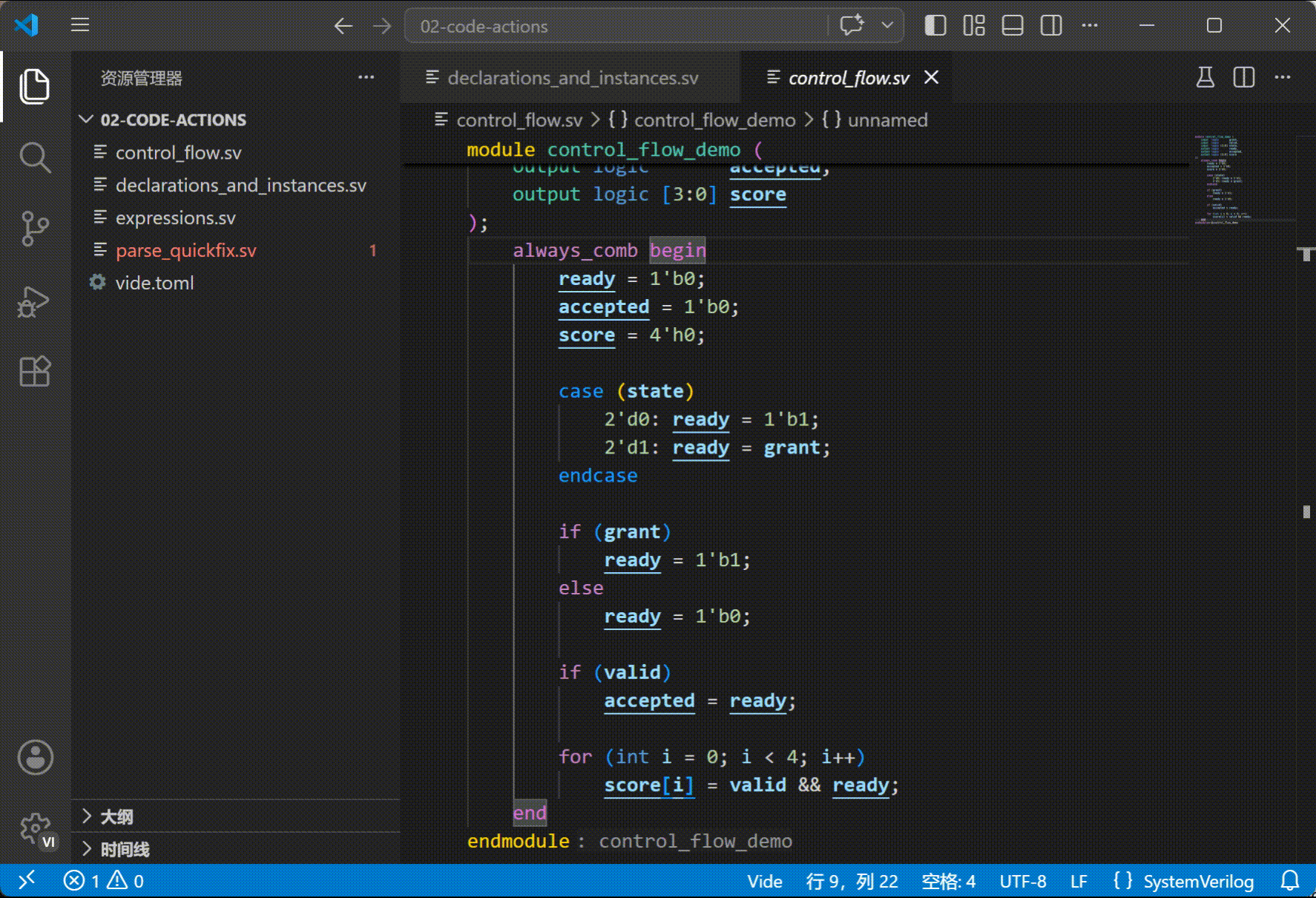 Control-flow cleanup example
