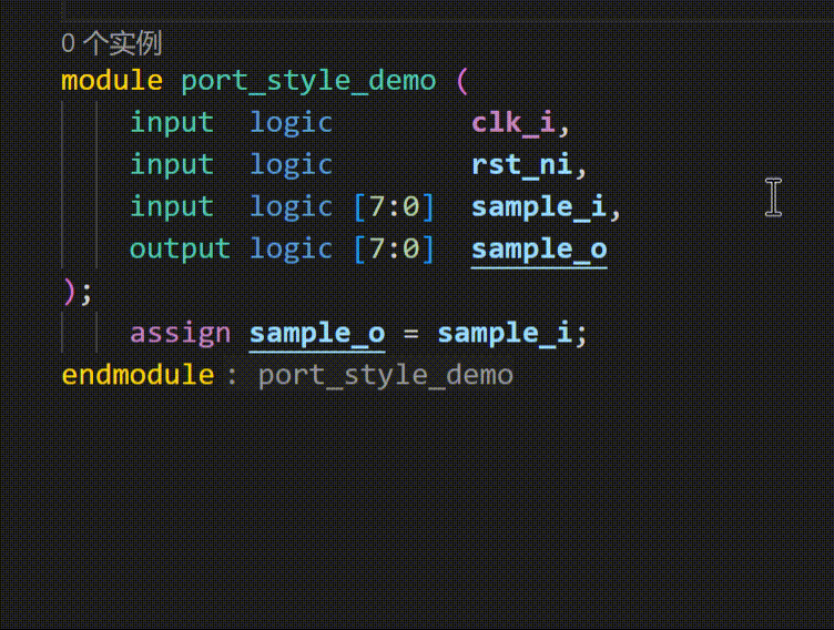 ANSI and non-ANSI port declaration conversion example