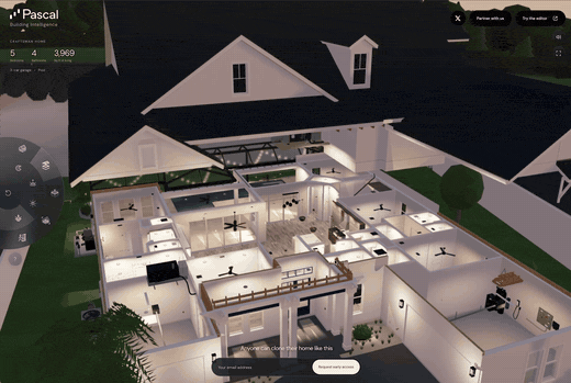 Roof lifted above the reconstructed home