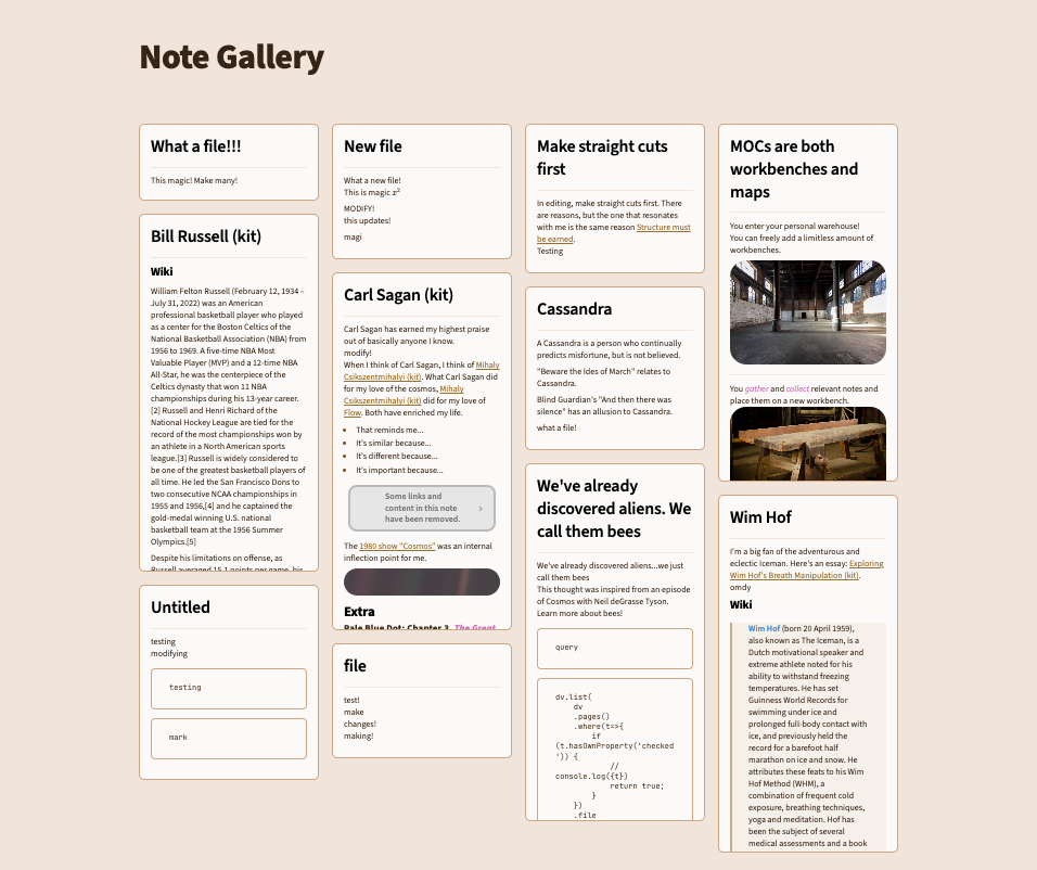 Note Gallery Example