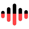 App-audio channel silent — bottom half red