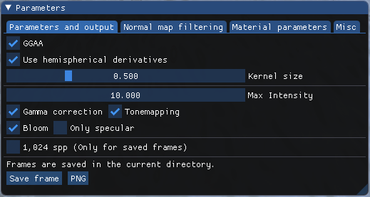 Parameters and Output