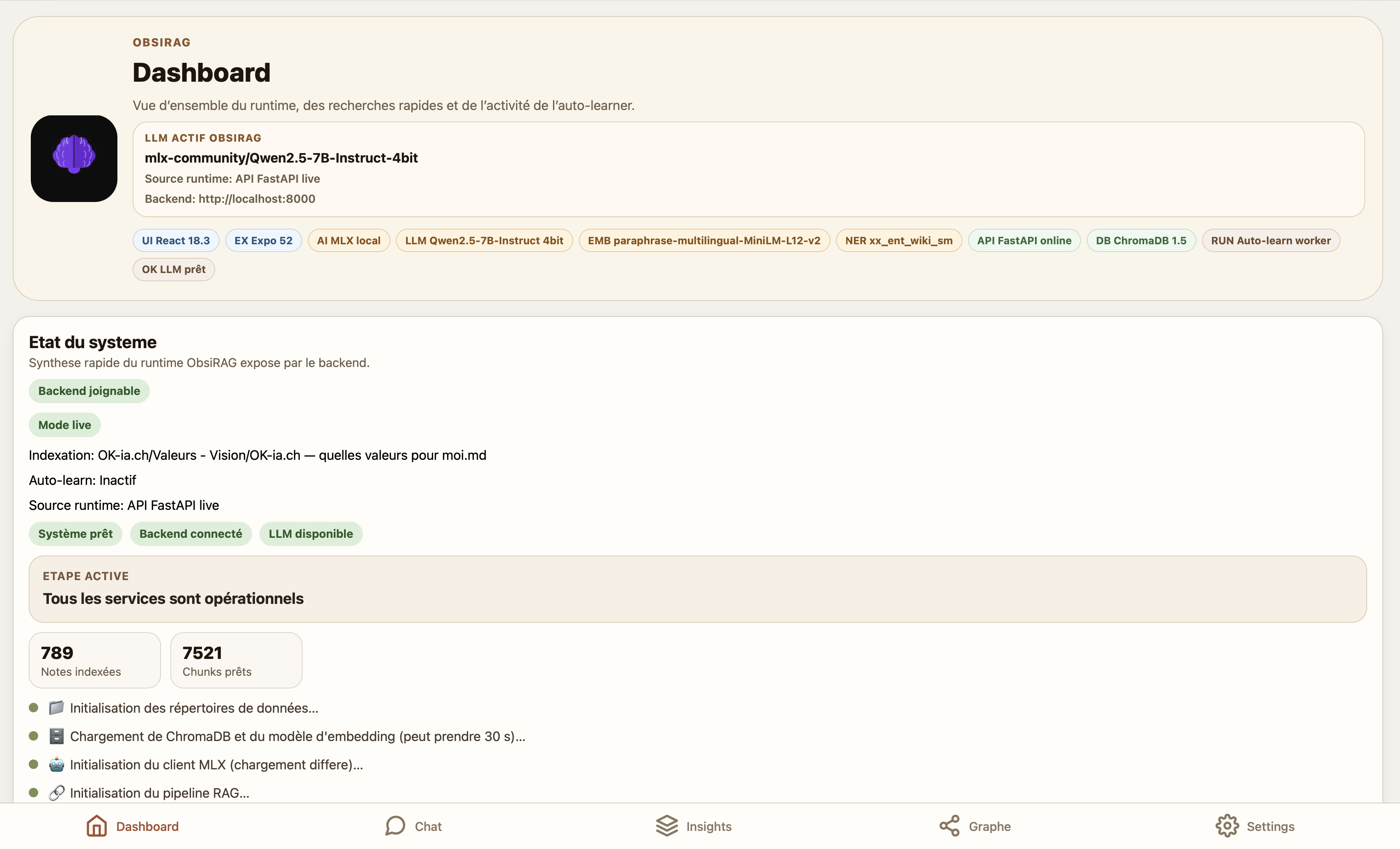 Capture Expo - dashboard systeme