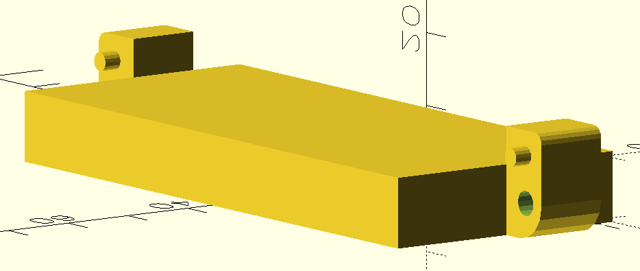 OpenSCAD screenshot of the back of the connector