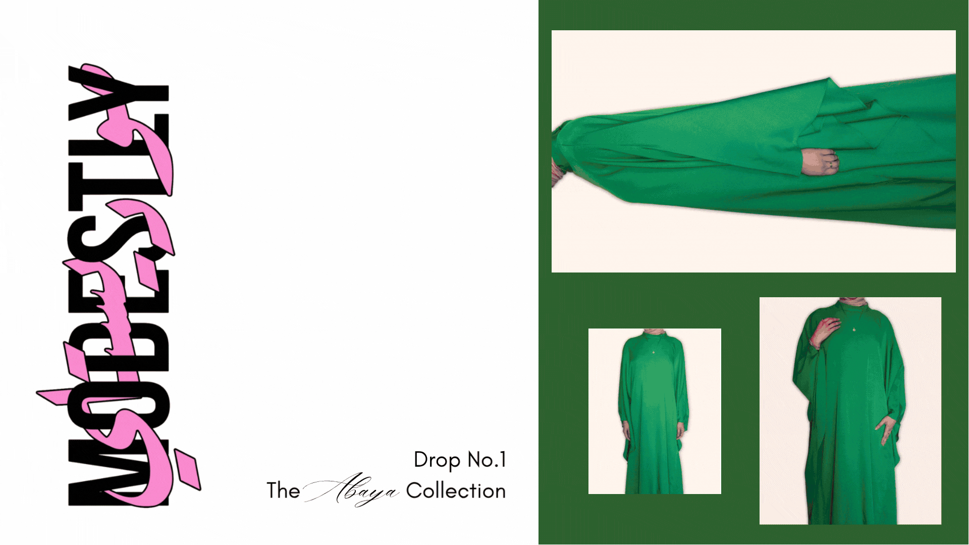 Modestly garments arranged together in a spectrum