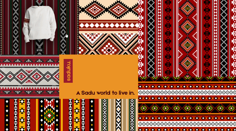Saduku products appearing over patterned blocks