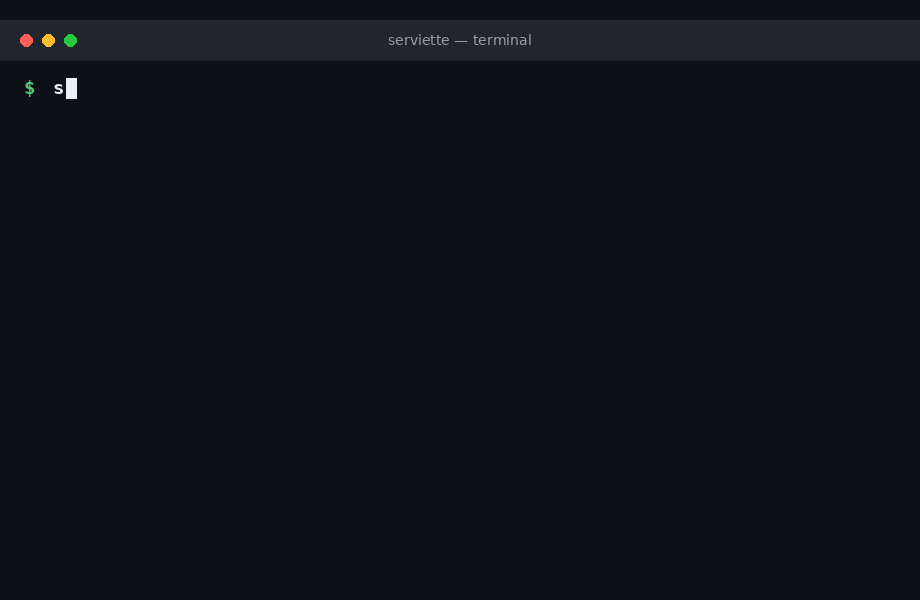 serviette: CLI walkthrough then the web chat UI