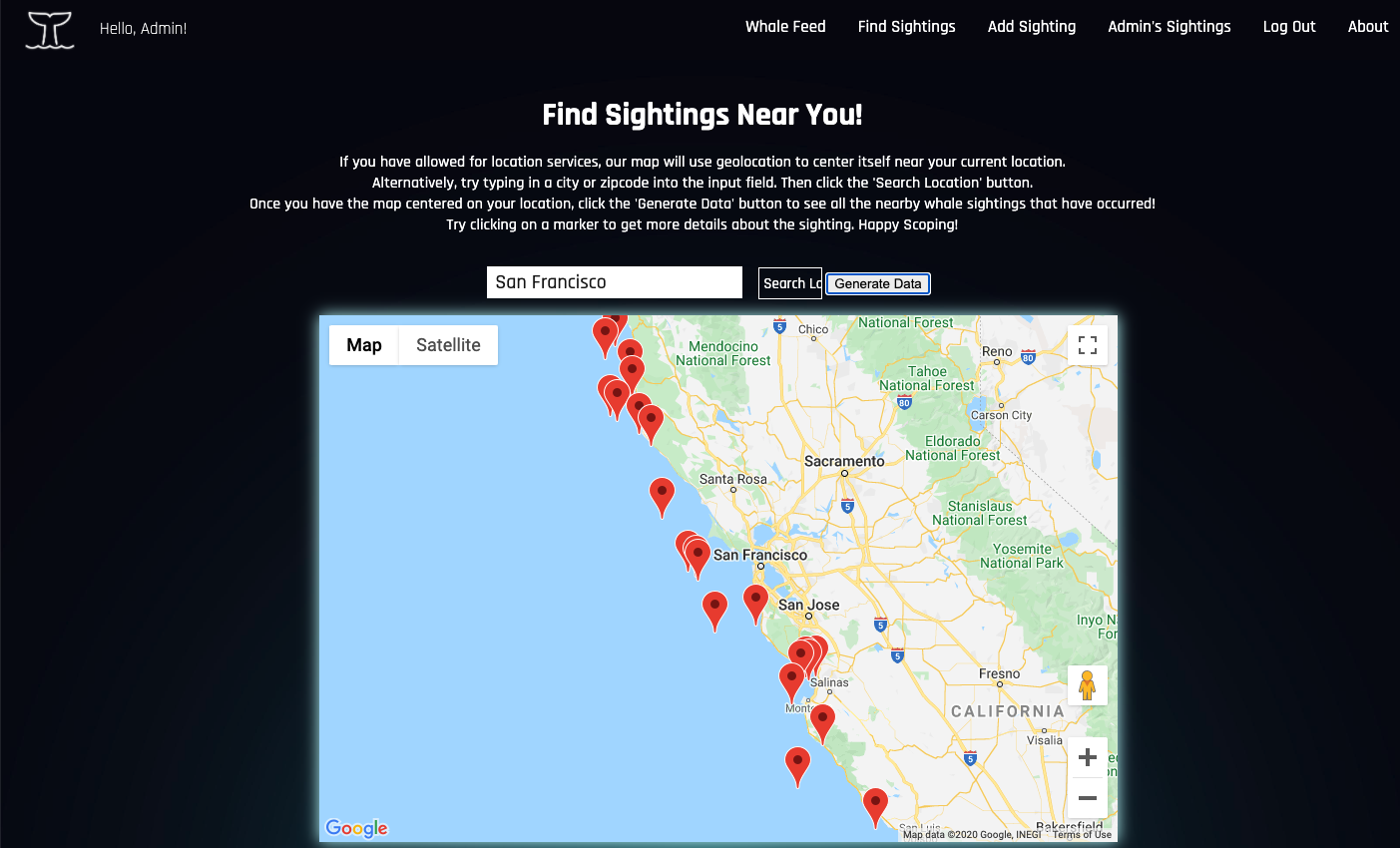 Sightings Map