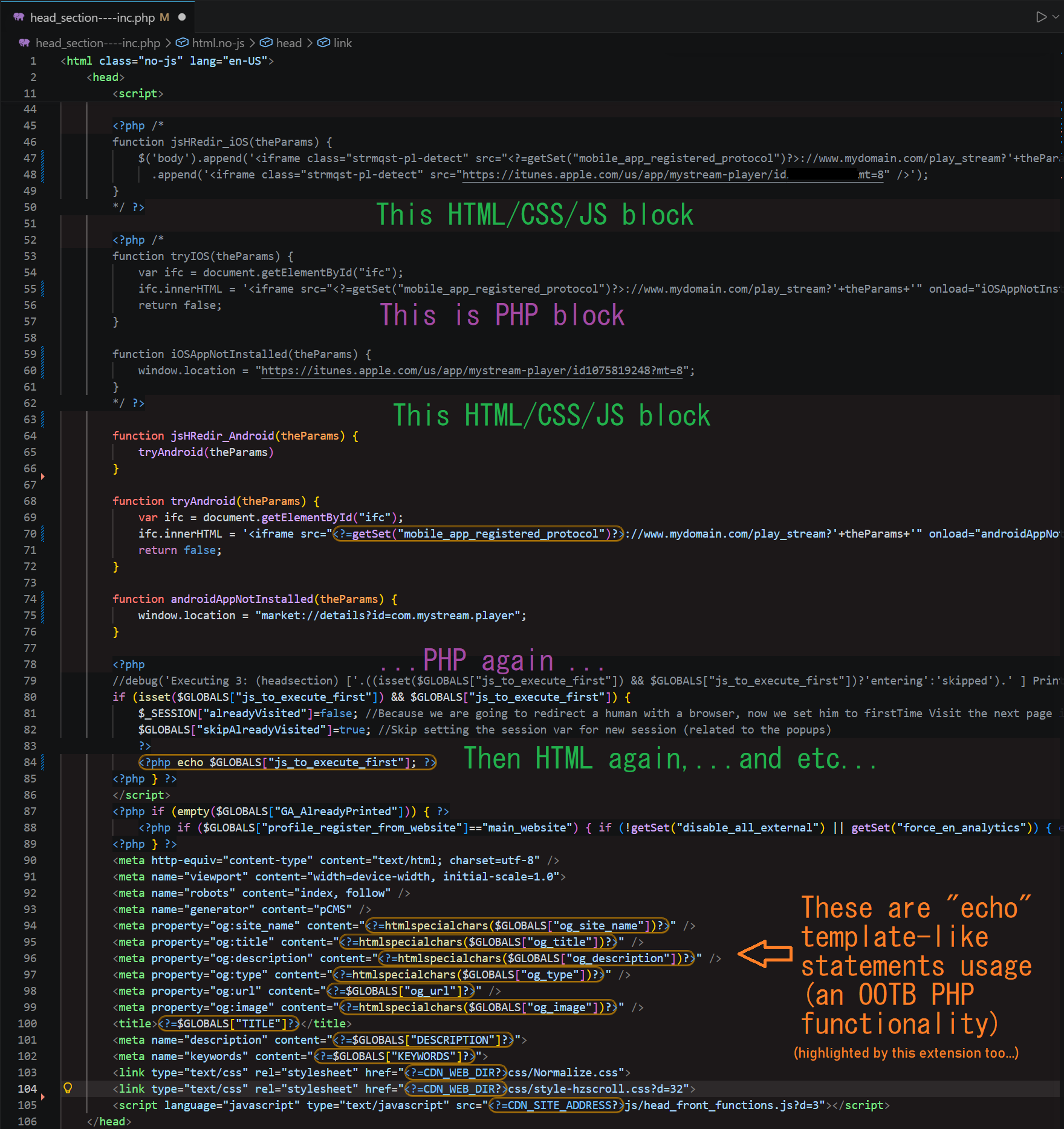 php codeblock highlighter advanced edition screenshot