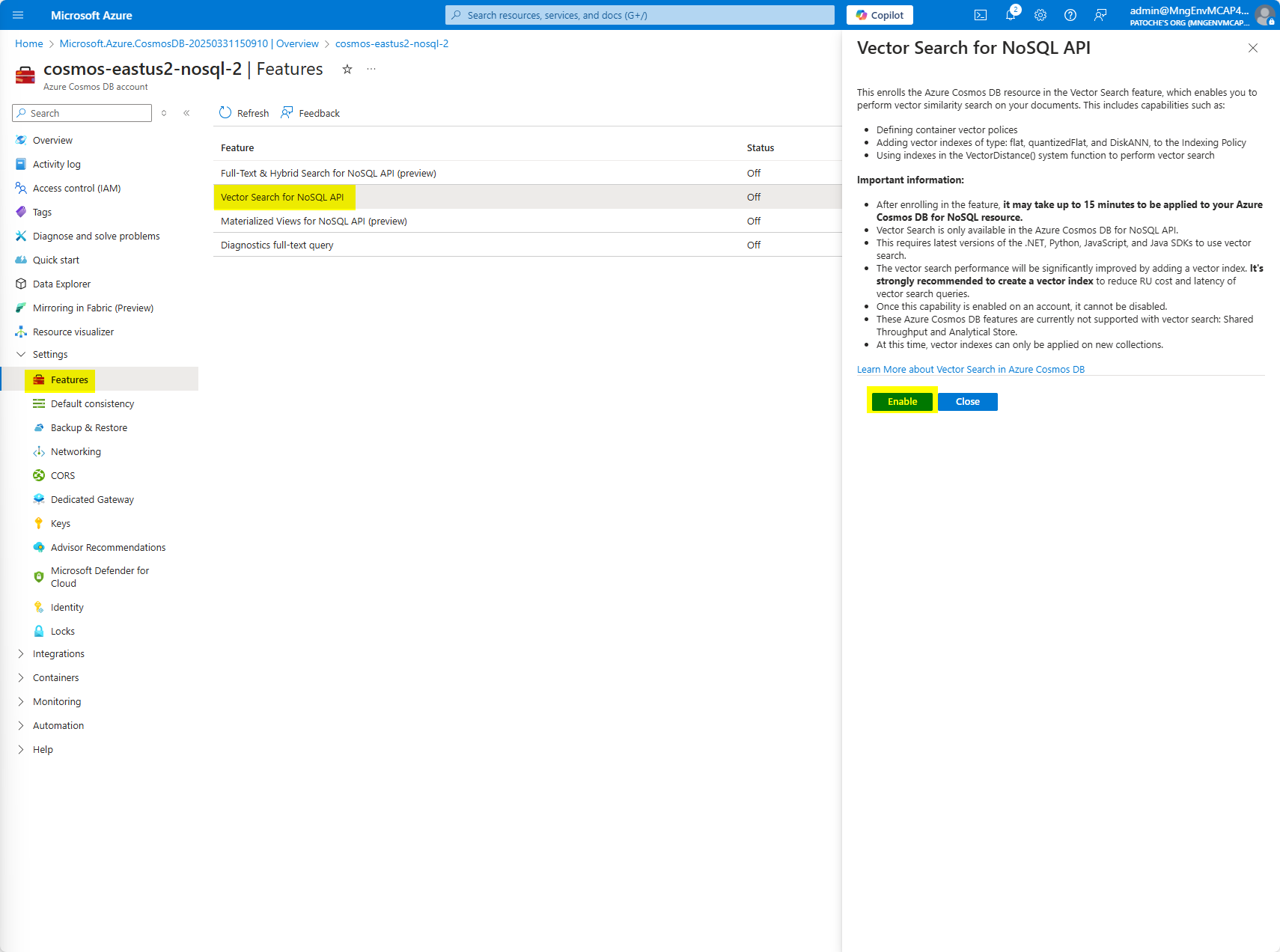Cosmos DB - Validation