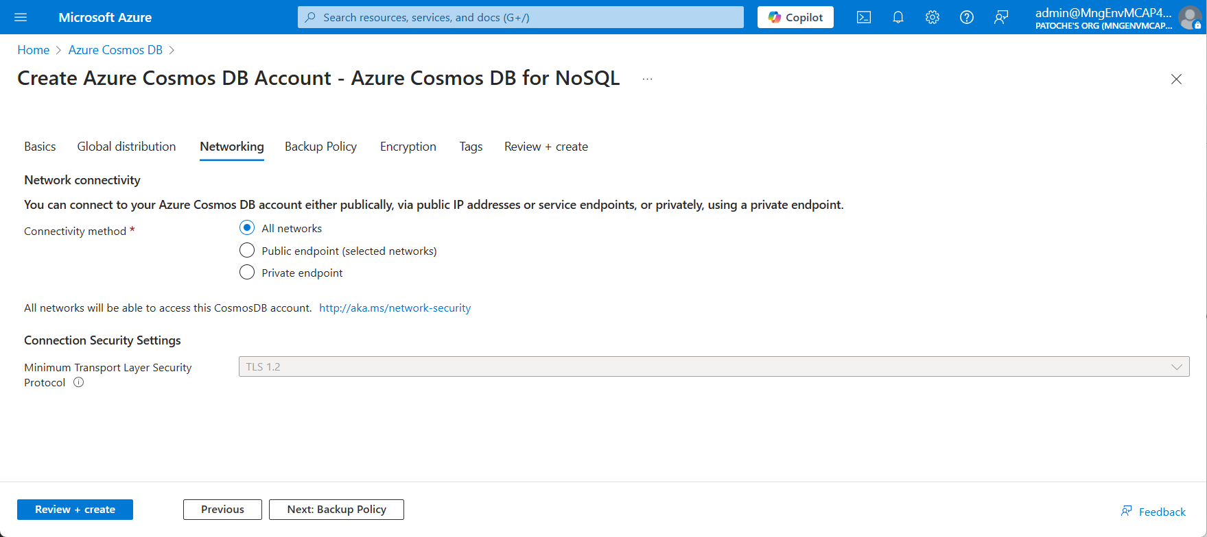 Cosmos DB - Networking