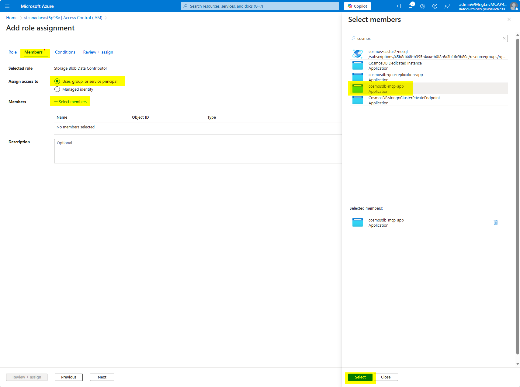 Storage - Role assignment