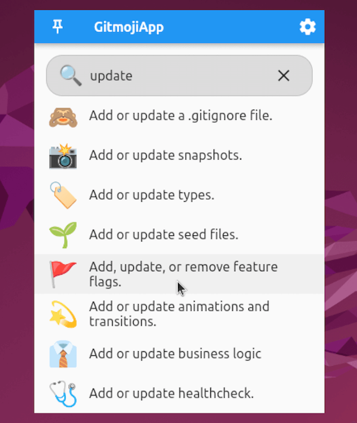 Linux app screenshot