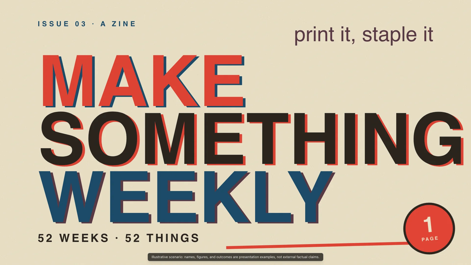 Riso Print Zine — Claude Opus 4.8 — Make Something Weekly — Hero Final Frame