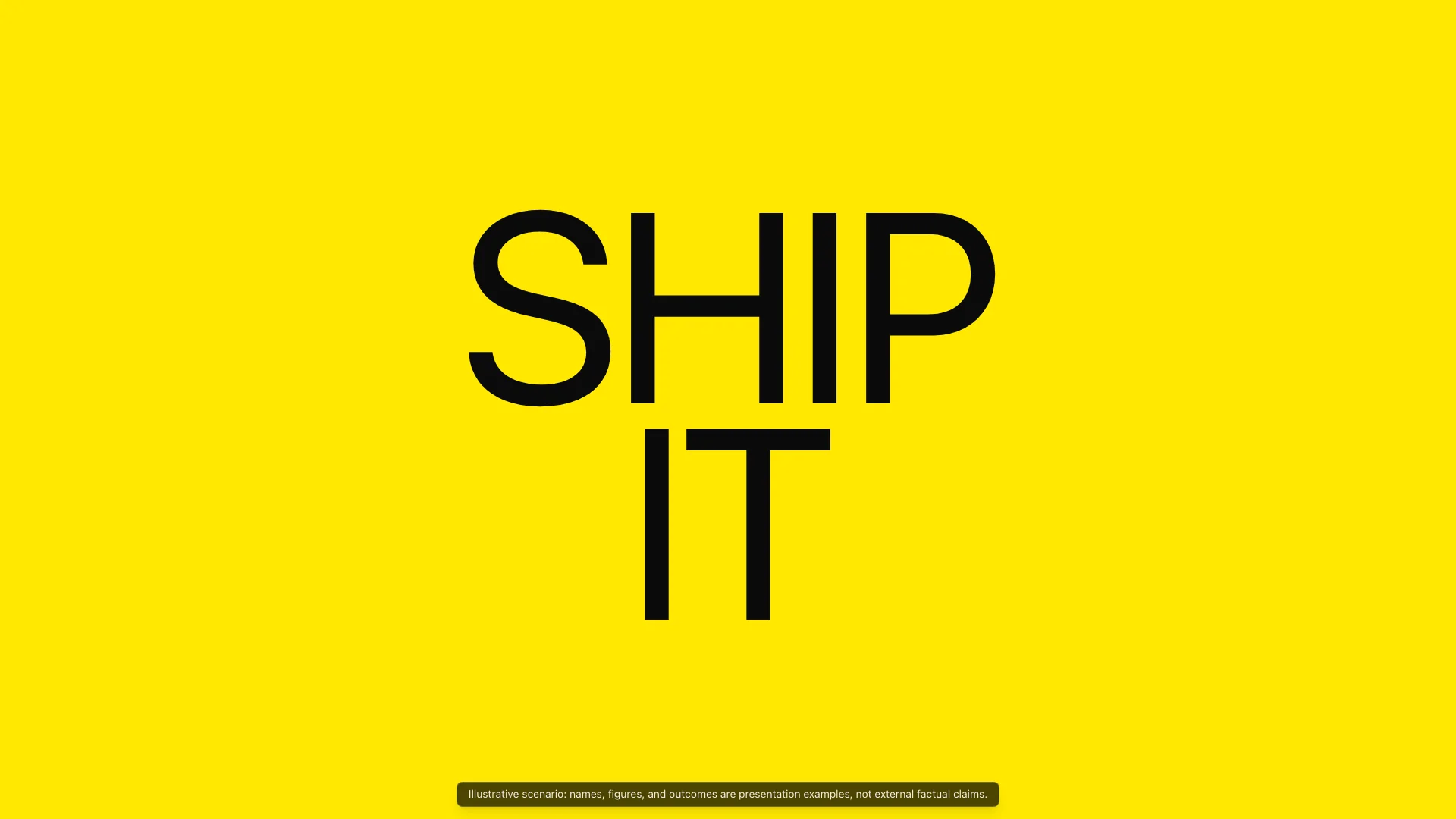Kinetic Type Punchline — Claude Opus 4.8 — Ship It — Hero Final Frame