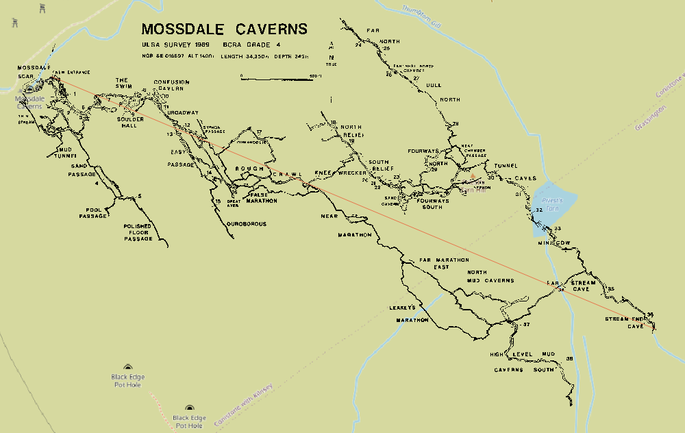 QGIS3: mossdale_ulsaj89.tiff plus artificial survey line and Open Street Map data