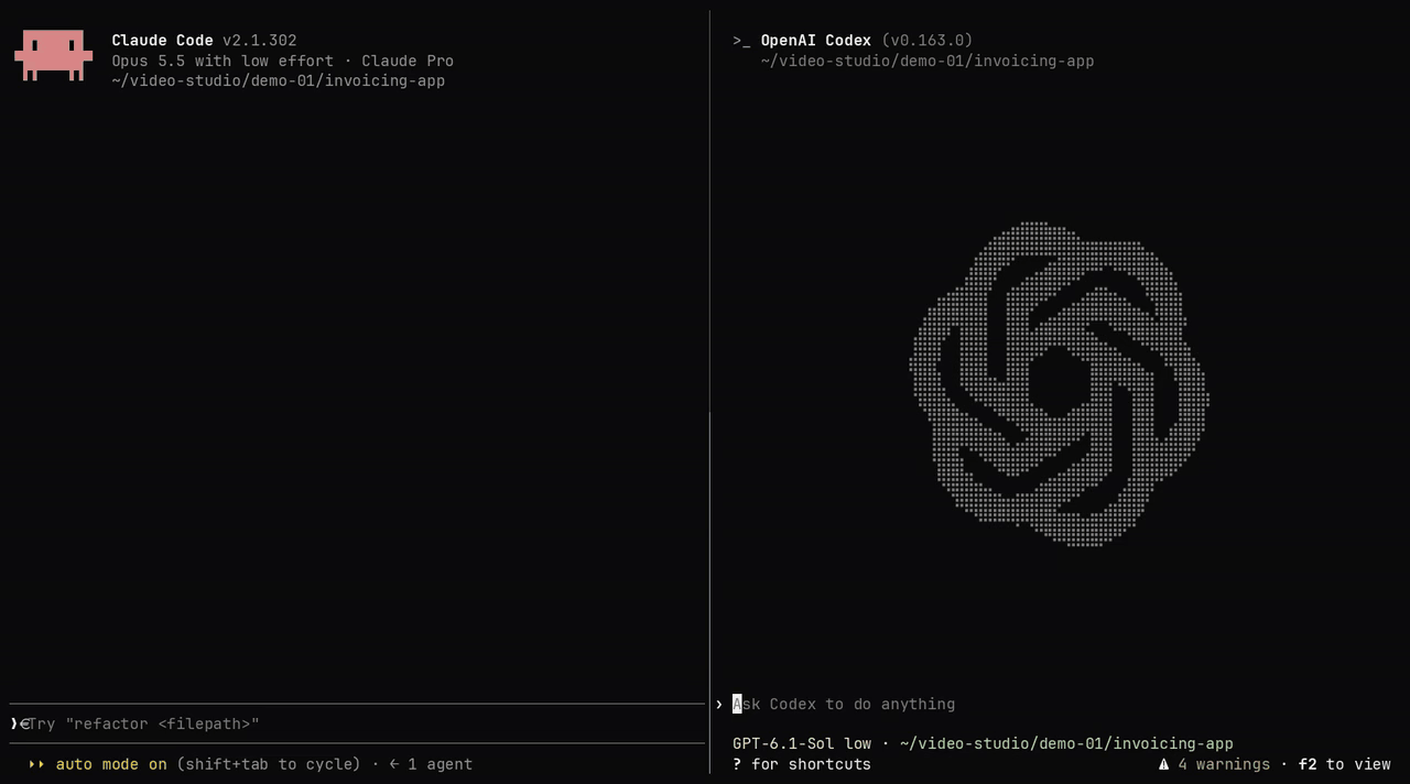 Claude Code saves a decision to Renor; a fresh Codex session recalls it