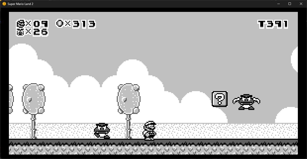 Widescreen level with the original Game Boy palette